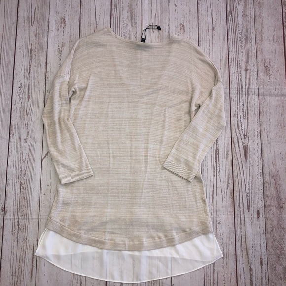 Express Linen Tan Crew Neck Sweater - Picture 5 of 6